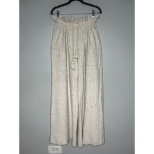 Ulla Johnson Sweater Knit Palazzo Pants Oatmeal‎ Drawstring Tassel Sz P Coastal